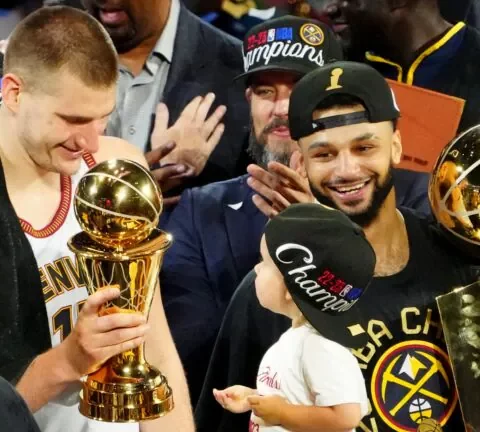 The 2023 Bill Russell NBA Finals Most Valuable Player award goes to Nikola Jokic.