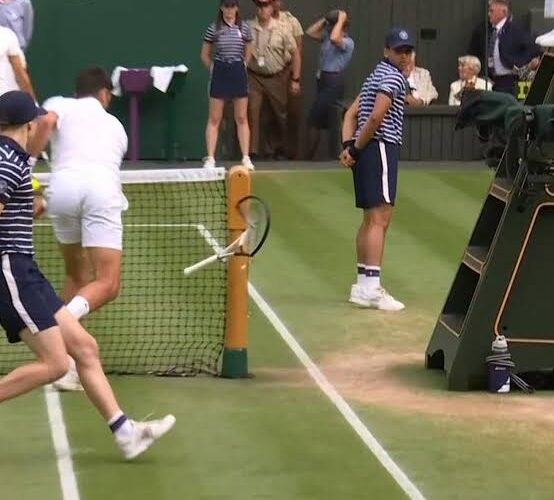 Novak Djokovic fined for smashing net post in Wimbledon final defeat to Carlos Alcaraz