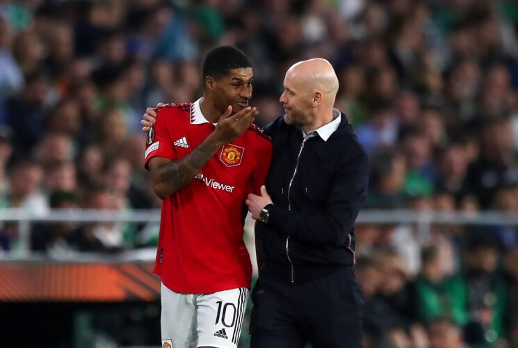 Ten Hag Drums Support For Rashford Despite Dip in Form