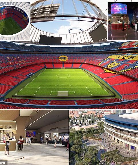 Barcelona displays images of renovated £1.25Billion Camp Nou