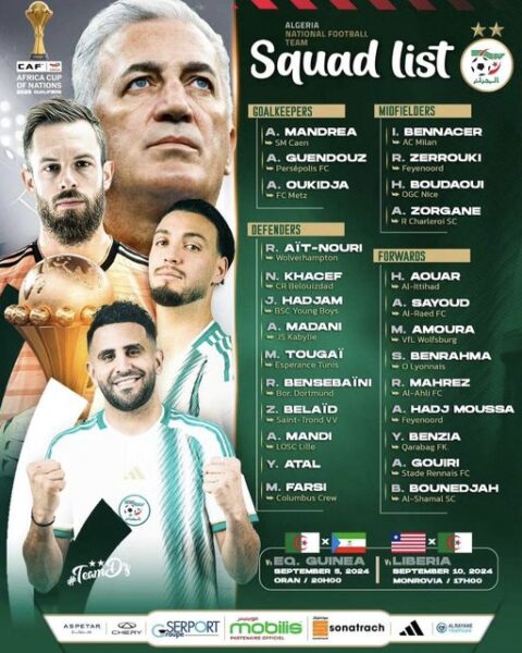 Mahrez returns as Algeria releases squad for AFCON qualifiers