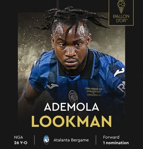 Ademola Lookman makes Ballon d’Or list, only African to be nominated