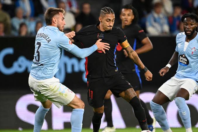 Late drama sees10-man Barca drops points against Celta