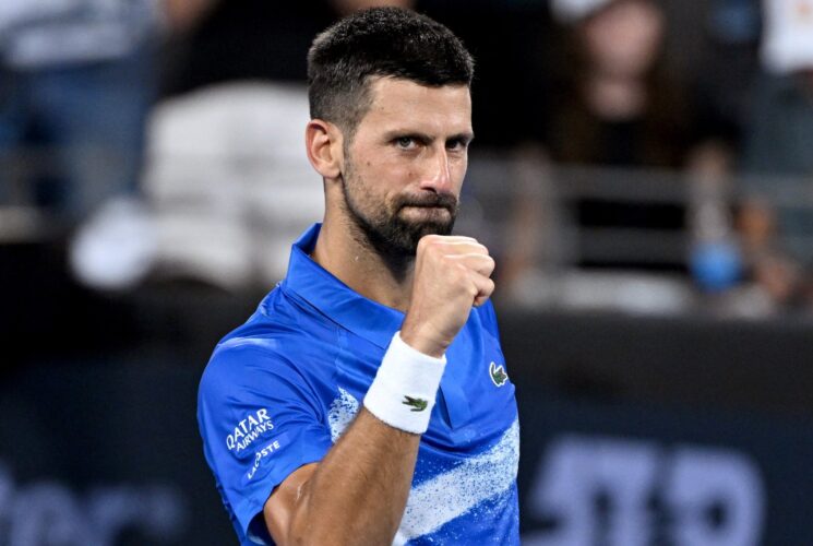 Djokovic makes it 20 wins in a row against Monfils to enter Brisbane’s last eight